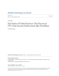 Fair Notice of Unfair Practices: Due Process in FTC Data Security