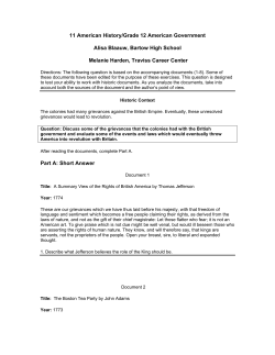 11 American History/Grade 12 American Government Alisa Blaauw