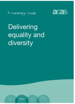 Delivering equality and diversity