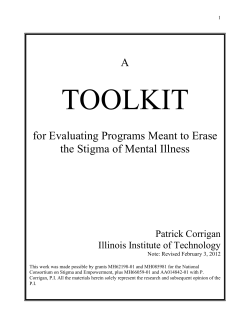 A for Evaluating Programs Meant to Erase the Stigma of Mental Illness
