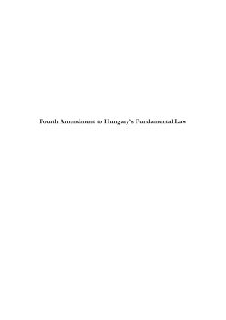 Fourth Amendment to Hungary`s Fundamental Law