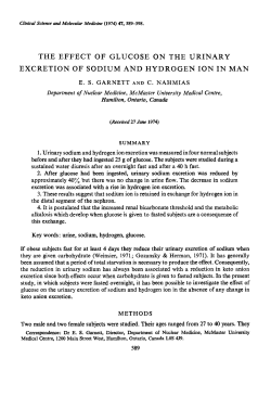 The Effect of Glucose on the Urinary Excretion of