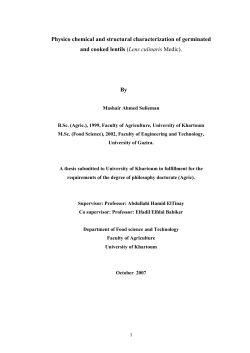 Physico chemical and structural characterization