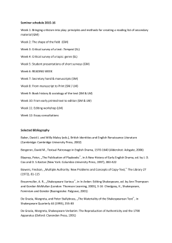 Seminar schedule and bibliography