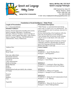 Foundations of Social Intelligence Think Wisely