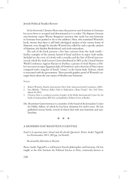 Jewish Political Studies Review 158 A MODERN