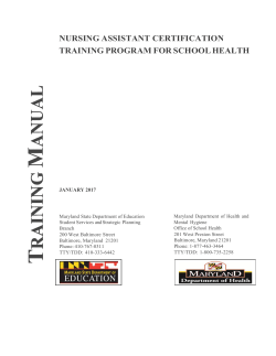 Certified Nursing Assistant Training Manual