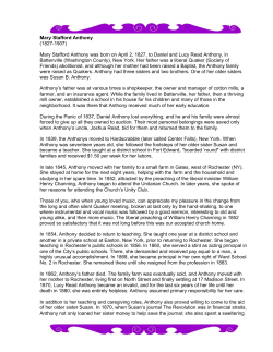 Mary Stafford Anthony - Friends of Mount Hope Cemetery