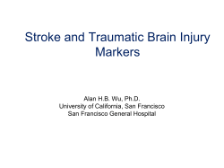 Stroke and Traumatic Brain Injury Markers