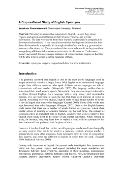 A Corpus-Based Study of the Synonyms Ask
