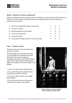 Shakespeare and love Student worksheets