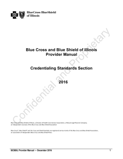 Credentialing Standards - Blue Cross and Blue Shield of Illinois