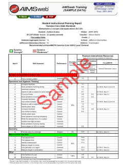 Sample enVisionMATH Common Core report