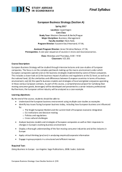 European Business Strategy Case Studies Section A / DIS