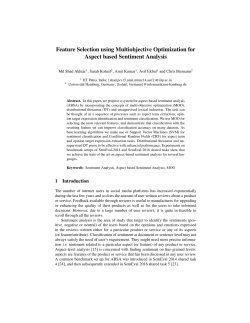 Feature Selection using Multiobjective Optimization for Aspect