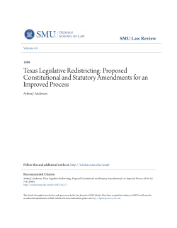 Texas Legislative Redistricting: Proposed Constitutional and