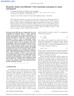 Brownian motion and diffusion: From stochastic processes to chaos