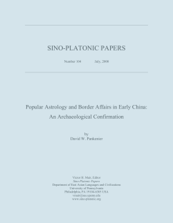 Popular Astrology and Border Affairs in Early China - Sino