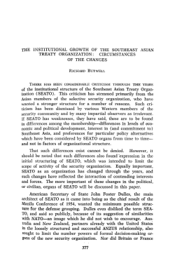 Institutional Growth of the Southeast Asian Treaty Organization
