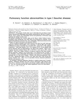 Pulmonary function abnormalities in type I Gaucher disease