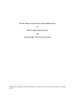 The One Thing You Need to Know About Political Parties
