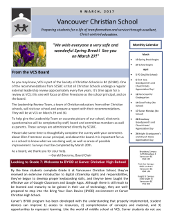 March 9, 2017.pub - Vancouver Christian School