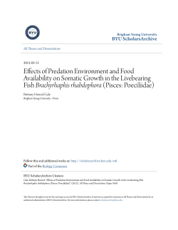 Effects of Predation Environment and Food Availability on Somatic