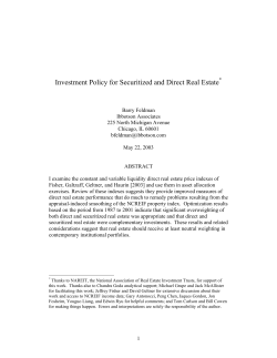 Investment Policy for Securitized and Direct Real Estate