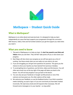 Mathspace &ndash; Student Quick Guide