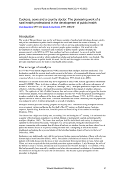 Cuckoos, cows and a country doctor: The pioneering work of a rural