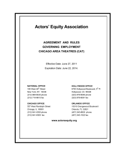 Chicago Area Theatres Rulebook (CAT) 11-14