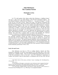 John Dickinson: The Cautious Patriot - CONCEPT