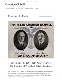 Coolidge Club #31 - Calvin Coolidge Presidential Foundation