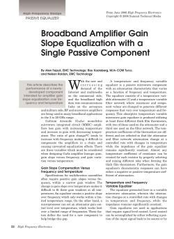 Broadband Amplifier Gain Slope Equalization with a Single Passive