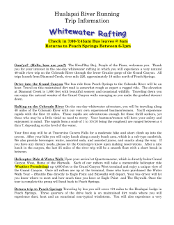 One-Day Rafting Trip Itinerary