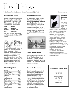 Time of Church School Moves Starting September 7