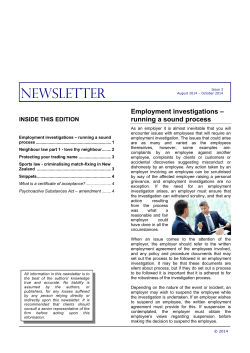 NEWSLETTER - Vosper Law
