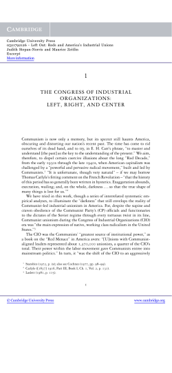 LEFT OUT: Reds and America`s Industrial Unions