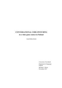 CONVERSATIONAL CODE-SWITCHING in a video game context in