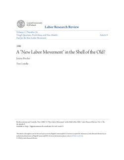 A "New Labor Movement"