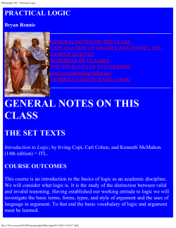 Philosophy 102 - Practical Logic