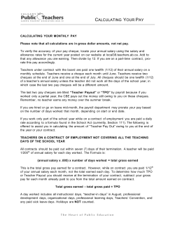 Calculating your pay - Calgary Public Teachers