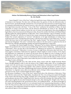 Philologia - Volume 9 - Sticthes: The Relationship Between Women