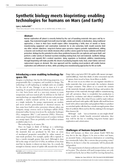 and Earth - Biochemical Society Transactions