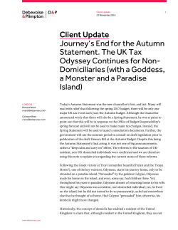Client Update Journey`s End for the Autumn Statement