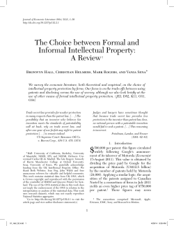 The choice between formal and informal intellectual property: A review