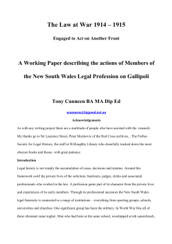 Law At War 1914-15 - NSW Supreme Court