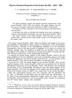 Physico-Chemical Properties of the System Na3AlF6&mdash;NaCl&mdash;Ti02