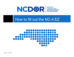 How to fill out the NC-4 EZ - North Carolina Department of Revenue