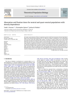 Theoretical Population Biology Absorption and